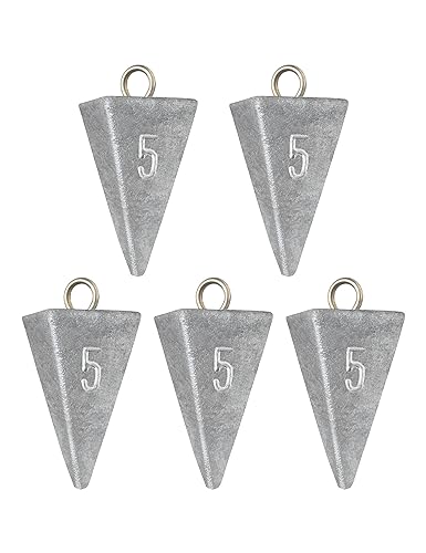 BLUEWING Pyramid Sinkers Lead Fishing Weights 1oz,2oz,3oz,5oz,8oz,10oz,12oz,16oz,32oz for Saltwater - style: #07 5oz, 6 Pack