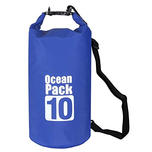 2L/3L/5L/10L/15L/20L/30L 500D Tarpaulin Heavey-Duty PVC Water Proof Dry Bag Sack for Kayaking/Boating/Canoeing/Fishing/Rafting/Swimming/Camping/Snowboarding - color: Blue, size: 10L