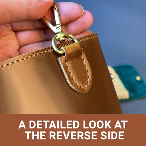 Handmade Brown Leather Fishing Lure Case | Fly Wallet With Wool Lining (Dark Brown) - color: Dark Brown