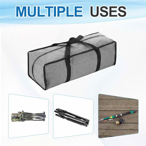 1 Pcs Zippered Tripod Bag, 24 x 10 x 10 Inch Water Resistant Oxford Cloth Outdoor Equipment Storage Bag with Handle for Travel Outdoor Camping Sports Fishing Rod, Grey