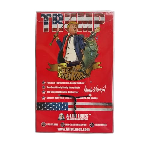 Trump Topwater Fishing Lure, Novelty Bass Lure with Treble Hooks, Floating Hard Bait for Freshwater and Saltwater Fishing, Collectible Fishing Gift