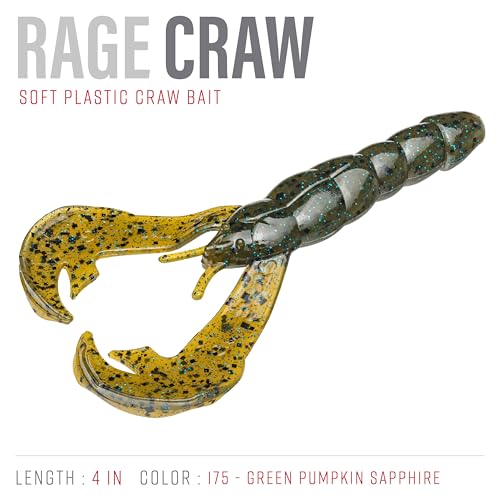 Strike King Rage Tail Craw - color: Green Pumpkin Sapphire, size: 0.145 inch