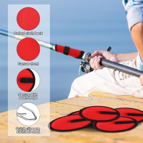 BOXOB 6pcs Fishing Hook Covers, 5.91 Inch Fishing Lure Covers with 50 Stainless Steel Speed Clips Fish Bait Protector Gloves Fish Pole Sleeve Wraps Essential Gear for Fishermen