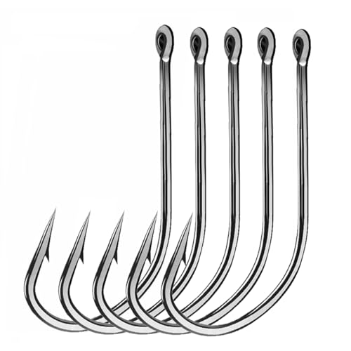 AMHDV 200pcs Forged Long Shanked Fishing Hooks for Saltwater Freshwater, Long Shank Octopus Fish Hook - size: 200pcs-5/0#