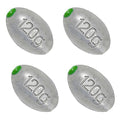 Egg Sinkers Bullet Fishing Weights Oval Shaped with Plastic Core Slip Sinkers for Catfish Fishing Casting Saltwater and Freshwater 1/5oz to 2oz - style: 4 Ounce-120g-5pcs