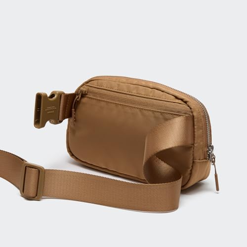 Pander Unisex Belt Bag Fanny Pack for Women with Adjustable Strap, Small Waist Pouch for Workout Running Traveling Hiking - color: Caramel Brown