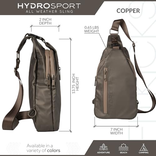 FITKICKS Hydrosport All Weather Sling Bag Unisex Crossbody Travel Hiking Chest Bag - color: Army