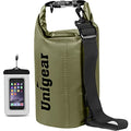 Unigear Dry Bag Waterproof, 2L/5L/10L/20L/30L/40L Floating and Lightweight Bags for Kayaking, Boating, Fishing, Swimming and Camping with Waterproof Phone Case - color: Army Green, size: 2L