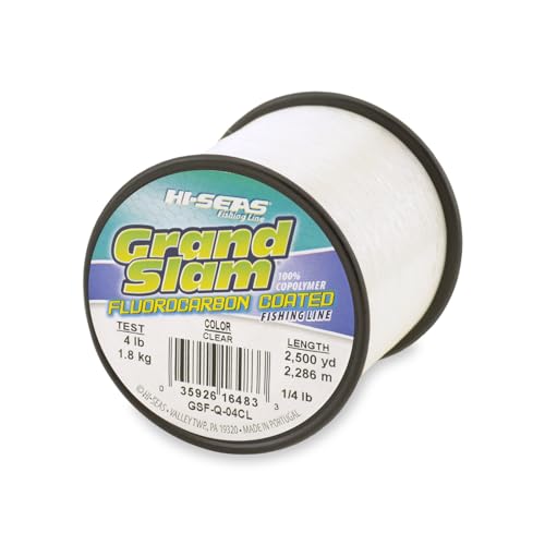HI-SEAS Grand Slam Fluorocarbon Coated Fishing Line - color: Clear, size: 4 lb / 1/4 lb. Spool