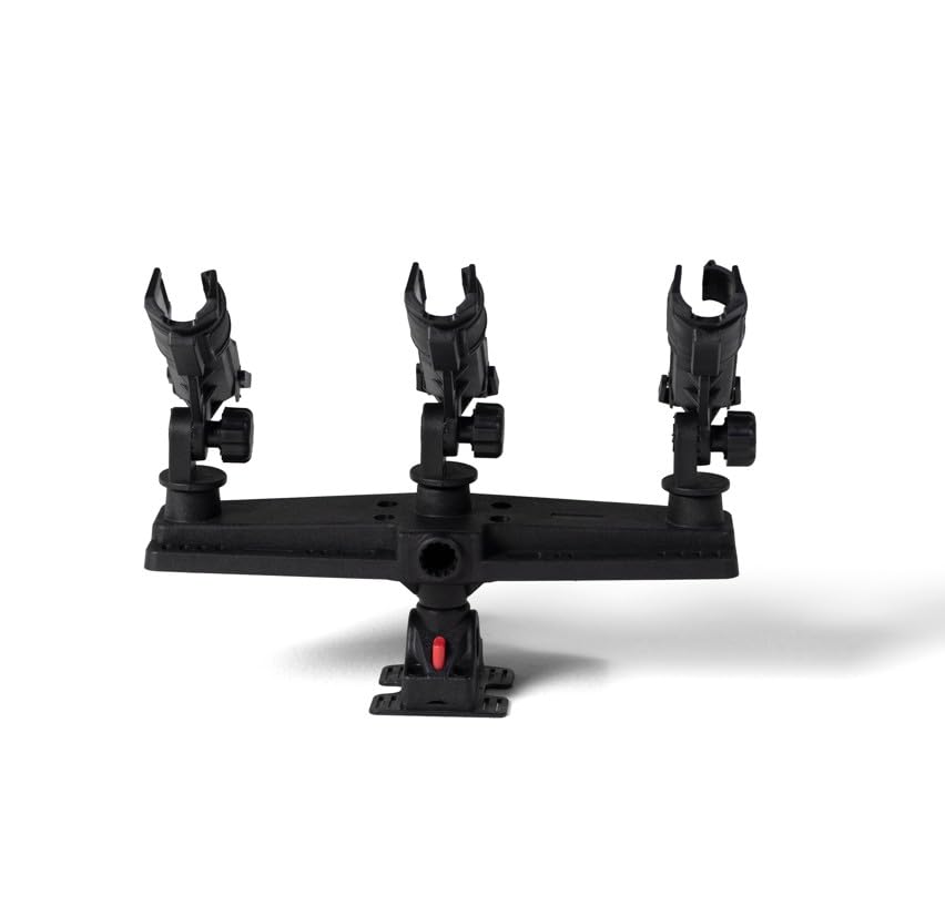 Caddis Sports Rod Holder – Adjustable Fishing Rod Holder for Float Tubes, Pontoon Boats, Fits Fly, Spinning & Casting Rods by Caddis - color: Platinum Triple Rod Holder