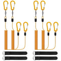 Gejoy 8 Pcs Kayak Paddle Leash Heavy Duty Retractable Coiled Lanyard Pole Tether Straps for Kayaking Boating Canoeing Fishing Pole Rod Board Fishing Accessories