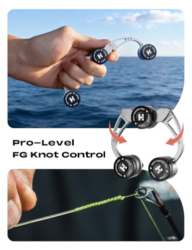 HOOK-EZE Fishing Knot Tying Tool | Protect from Fish Hooks | Tie Fishing Knots Easily, FG Knot Tying Tool, GT Knot Assist for Braid to Leader Connection, Adjustable Tension