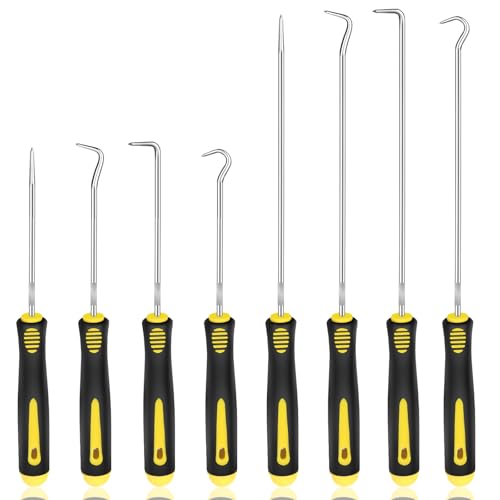 Aleric 8 Pieces Pick and Hook Tools Set, Precision Automotive Pick Tool for Car Auto Oil Seal, Pick Set Mechanic, Picks Tool Set to Remove Hoses and Gaskets, Pick Hooks Puller Remover Kit