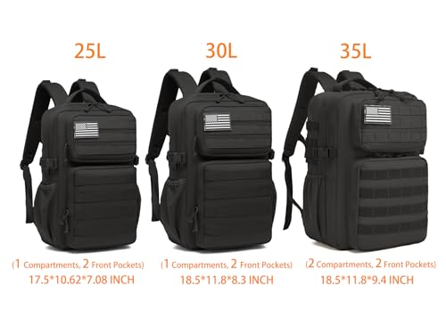 Wotony Military Tactical Backpack for Men Waterproof Daypack 3 Day Assault Pack Molle Bag with Water Bottle Holder - color: Cp, size: 25L