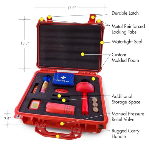 Sirius Signal MK-1001 Boating Safety Hard Case Kit - USCG Approved | Emergency SOS Kit, Includes Electronic Boat Flare Replacement, Complete Visual, Audible, and First Aid System - size: Hard Case