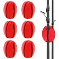 SANLIKE 6Pcs Elastic Rubber Fishing Rod Holder Fixed Balls Pole Protector | High stretch construction, multi-aperture fit, anti-slip rod fixation, lightweight portable outdoor fishing accessory - style: Red-6pcs