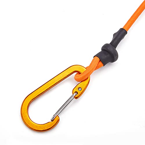 Kayak Paddle Leash, Paddle Leash Lightweight Coiled Kayak Rod Leashes for SUP Kayaking Canoing Fishing Boating - color: Orange-1 Pack