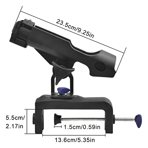 Fishing Rod Holders for Boat Adjustable Fishing Pole Holder with Large Clamp Folding Rod Racks Holder - color: 2PCS 03# Max Opening 4.75"