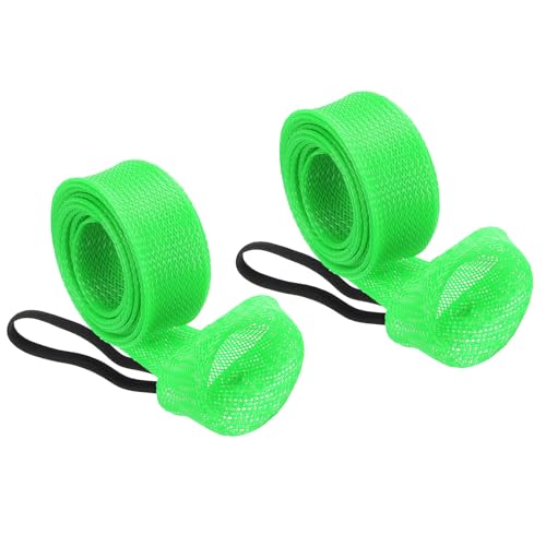 PATIKIL Rod Sock, Fishing Rod Sleeve Cover Braided Mesh Pole Protector Gloves Fishing Tools Pointed End for Spinning Fishing Rod Fly Rod Ice Rod Casting Rod - color: Green, size: 67 Inch