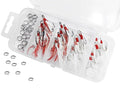 Fishing Treble Hooks Feather Hook: Dressed Fishing Hooks Set with Split Rings for Making Fishing Lure