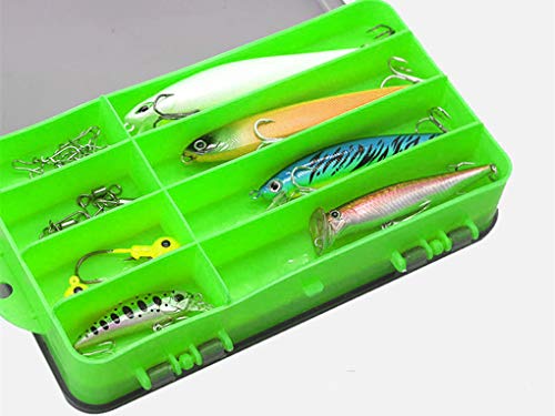 Toasis Two Sided Plastic Box Fishing Lure Storage Container Organizer Small Fishing Tackle Box - color: Green-2pcs