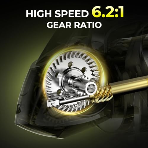 KastKing Sharky Spinning Reel – 5.2:1 & 6.2:1 Gear Ratios, Carbon Fiber Drag 33–39.5LB, 10+1 Stainless Bearings, Lightweight Nylitech Body, Oversize Shaft, for Saltwater & Freshwater - color: 6.2:1-Sharky X, size: 2000
