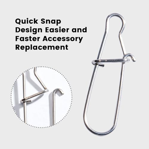 100pcs Stainless Steel Duo Lock Snap - Premium Swivel Snap for Big Fish, Quick Change Fishing Snap Swivels & Snaps Tackle for Enhanced Lure Fishing