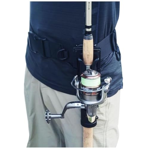 Adjustable Fishing Belt Rod Holder,3rd Hand Belt Clip Rod Holder,Fishing Wading Belt，Innovative 360°Rotating Design