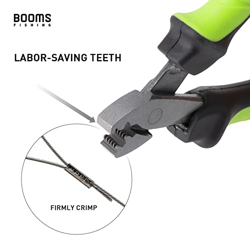 Booms Fishing CP2 Fishing Crimping Tool for Single-Barrel Sleeves, with 300pcs Sleeves, Green - style: Green Crimping Pliers with 300pcs Sleeves