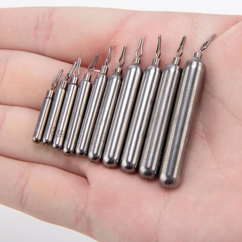 Dr.Fish Tungsten Drop Shot Weights Pencil Skinny Sinkers with Barrel Swivels for Freshwater Bass Fishing Drop Shot Rig