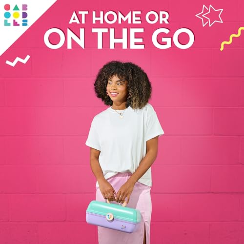Caboodles On-The-Go Girl Makeup Box, Deep Pink Sparkle, Hard Plastic Makeup Organizer Box, Built-In Mirror, Secure Latch for Safe Travel, Spacious Storage for Large Items - color: Deep Pink Sparkle