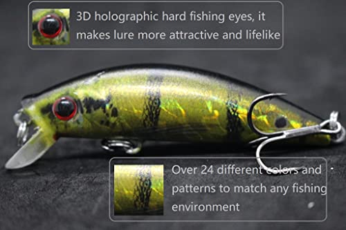 Minnow Crankbait for Bass Fishing Bass Lure Jerkbait Fishing Lures and Tackle Box - color: HM219KB