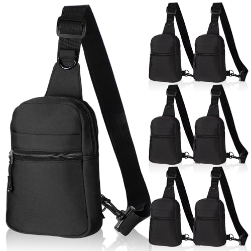Kajaia 7 Pack Crossbody Sling Bags for Men Lightweight Oxford Cloth Shoulder Bag with Multi-pockets and Buckle Adjustable Strap, Waterproof Travel Bag for Men, Work, Commute, Running, Fishing