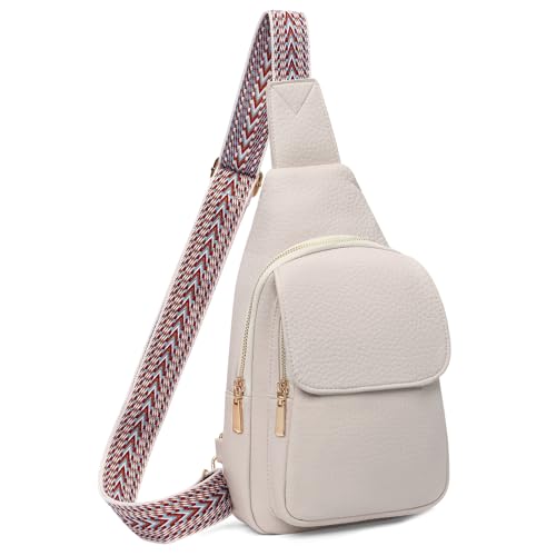 SENDEFN Small Sling Bag Crossbody Bags for Women Vegan Leather Cell Phone Cross Body Purse Fanny Packs Chest Bag for Women - color: C-white