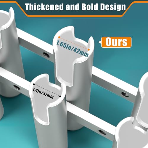 3/4 Tube Aluminium Fishing Rod Holders, 3/4 Link Wall-Mounted Pod Rack, Be Suitable for Marine Boat Yacht Camper RV