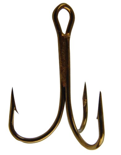 Mustad 3551 Classic Treble Standard Strength Fishing Hooks | Tackle for Fishing Equipment | Comes in Bronz, Nickle, Gold, Blonde Red - color: Bronze, size: 8/0