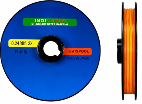2PACK- Aventik Fly Fishing Tippet Leaders Fishing Line Two-Color High Visibility European Nymph Bite Indicator 4.8LB-13.7LB 30m/Spool