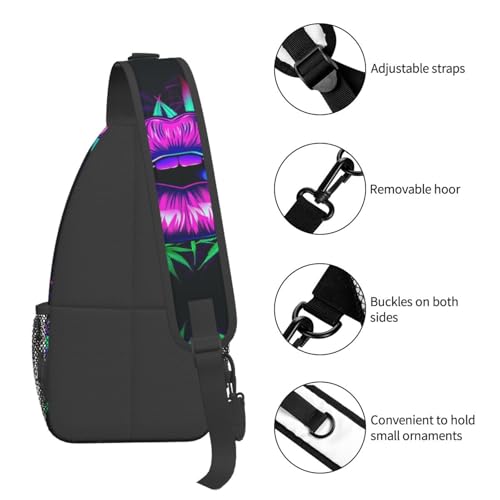 Colored Lips Outdoor Crossbody Shoulder Bag For Unisex Young Adult Hiking Bicycling - color: 21