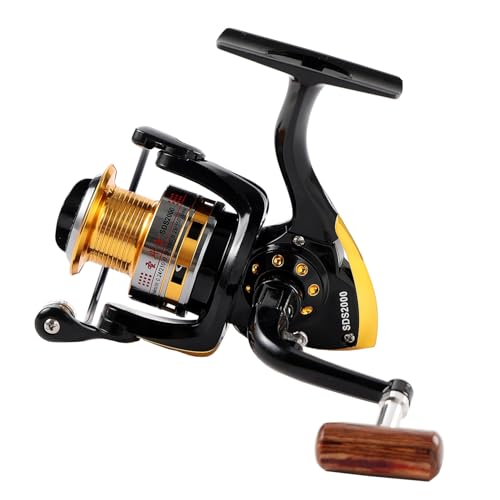 Diwa Spinning Fishing Reels for Saltwater Freshwater 1000 2000 3000 4000 5000 6000 Series Fishing Spool Left/Right Interchangeable Trout Carp Spinning Reel Light and Smooth - style: 1000-black