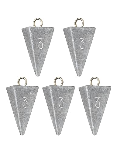 BLUEWING Pyramid Sinkers Lead Fishing Weights 1oz,2oz,3oz,5oz,8oz,10oz,12oz,16oz,32oz for Saltwater - style: #04 3oz, 10 Pack