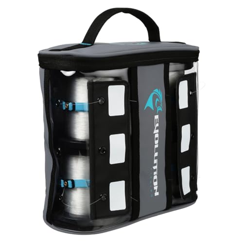 Evolution Fishing Linemaster Bulk Spool Bag – Fits 4 Line Spools, Line Wranglers Included, Tarpaulin Storage Case, Grommet Spooling System