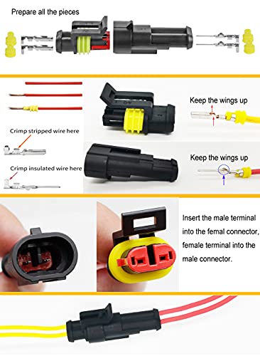 708Pcs Waterproof Automotive Electrical Connector Terminals Wire Connector Plug Kit 1/2/3/4/5/6 Pin (43Sets) - style: 708 pcs
