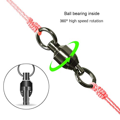 Fishing Barrel Swivels Saltwater Small Ball Bearing Swivel Heavy Duty Stainless Steel Swivels Freshwater Fish Tackle - size: Size2 (51lb) 20 Pack