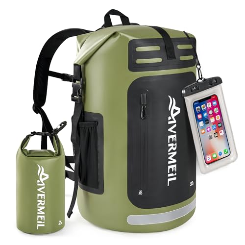 Waterproof Dry Bag with Waterproof Phone Case and small waterproof Bag Green - color: Green, style: Dry Bag + Small Bag