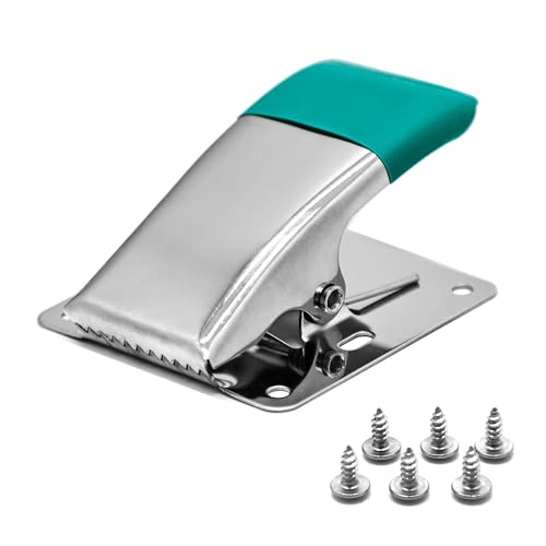 SAMSFX Fish Cleaning Board Tools - Fillet Clamp w/Screws Deep-Jaw Fish Tail Clip Board for Scaling Table Bait with Green Grip - color: Fish Clamps with Green Grip