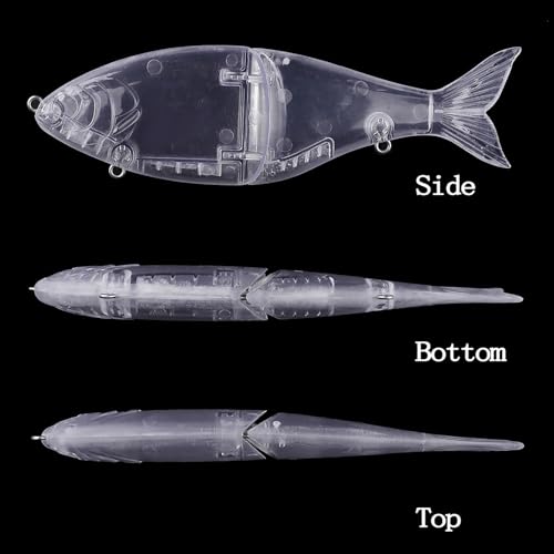 5PCS Unpainted Blanks Bait 7in/2.72oz Silent Sinking Swimbait 2 Segments Glide Bait DIY Handmade Artificial Multi Jointed Fishing Lure