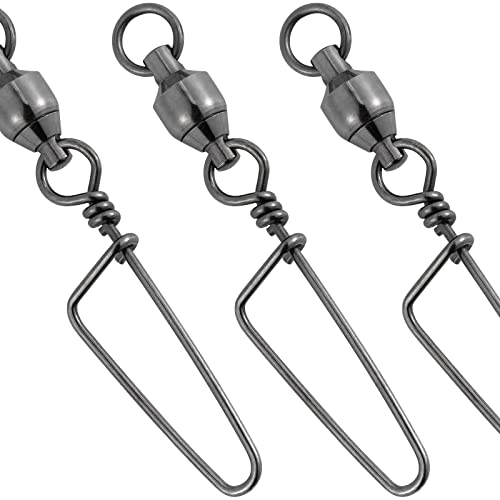 Dr.Fish Fishing Snap Swivels Ball Bearing Swivels Fishing Tackle Saltwater & Freshwater Coast-Lock Lure Snap Clips Terminal Tackle Line Leader Connector Accessories - size: #9-440LB(3.6")