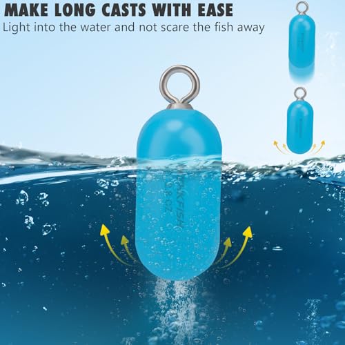 THKFISH Lead Free Fishing Weights Sinkers, 80g-300g Coated Drop Surf Fishing Weight, Cylindrical Deep Drop Fishing sinkers, Catfish Sinkers for Saltwater Freshwater Fishing