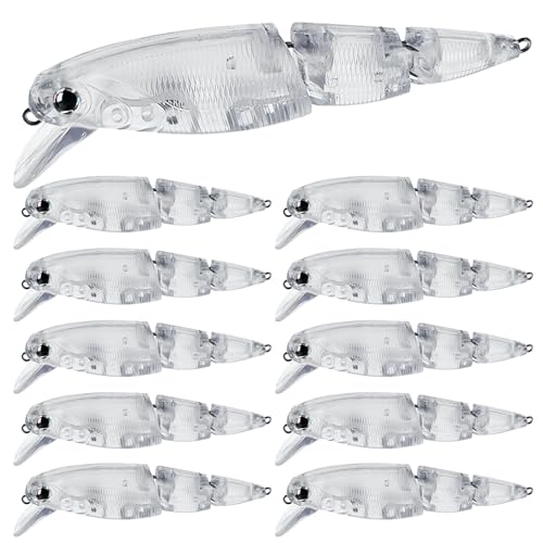 10pcs/20pcs Fishing Blanks Lures Kit Fishing Topwater Unpainted Swimbait Unpainted Crankbaits Hard Baits DIY Lure for Bass Salmon Trout Saltwater and Freshwater - color: I: 10Pcs 0.46oz/13.1g