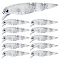 10pcs/20pcs Fishing Blanks Lures Kit Fishing Topwater Unpainted Swimbait Unpainted Crankbaits Hard Baits DIY Lure for Bass Salmon Trout Saltwater and Freshwater - color: I: 10Pcs 0.46oz/13.1g